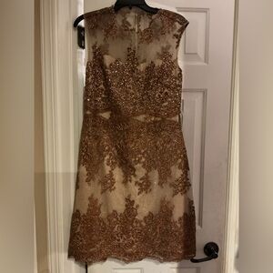 Kay Unger Bronze Lace Dress